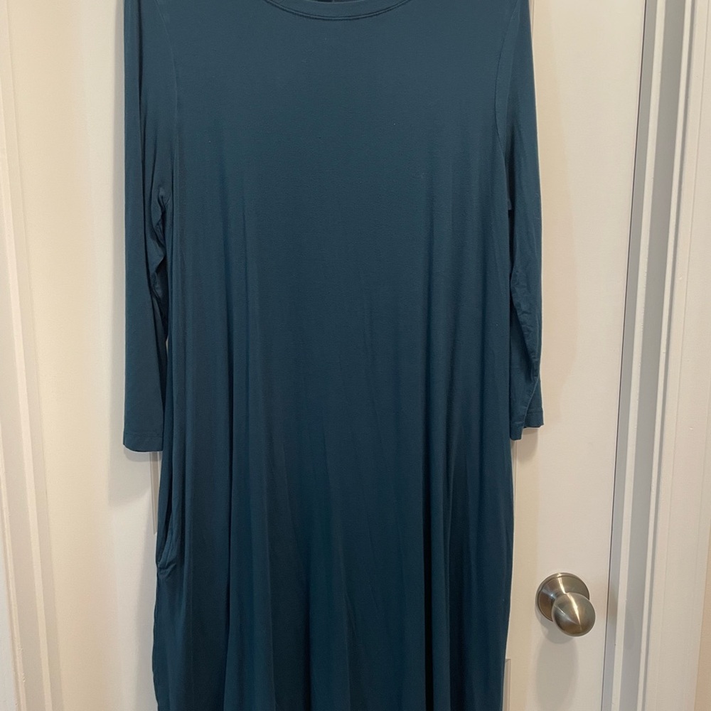 Time and Tru Teal Long Sleeve Dress